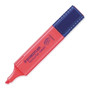 Highlighter, Broad Chisel Tip, Fluorescent Red by Staedtler