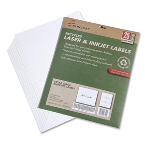 National Industries For the Blind 7530015789295 Shipping Labels,Inkjet/Laser,3-1/3"x4",6/Sht,25 Sht/PK,WE by SKILCRAFT