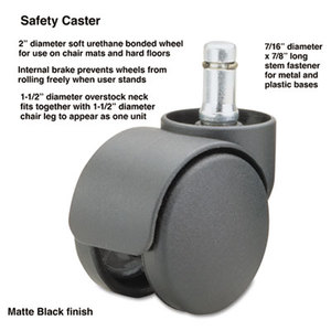 Safety Casters, 100 lbs./Caster, Nylon, B Stem, Soft, 5/Set by MASTER CASTER COMPANY