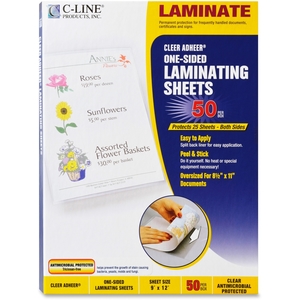 C-Line Products, Inc 65009 Laminating Sheets, 9"x12", 50/BX, Clear Antimicrobial by C-Line