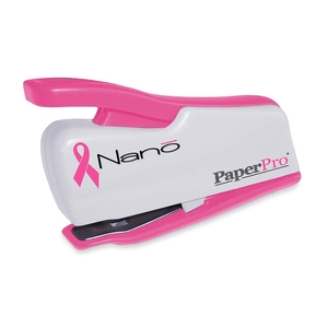 Stanley-Bostitch Office Products 1888 Pink Ribbon Nano Mini Stapler,12-Sheet Capacity,Pink/White by PaperPro