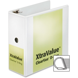 Tops Products 17950CB Clearvue Locking D-Ring Binder, 5" Cap, 11"x8-1/2", White by Cardinal