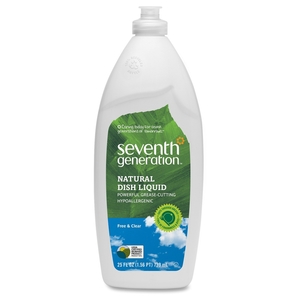 Seventh Generation, Inc 22733CT Natural Dish Liquid Soap ,Nontoxic, 25oz., 12/CT, Free/Clear by Seventh Generation