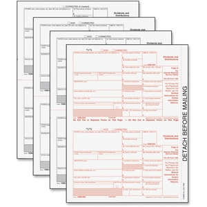 Tops Products 22973 1099 Tax Forms for Laser Printers, 4-Part Dividends, 75 Sets per Pack (TOP22973) by TOPS