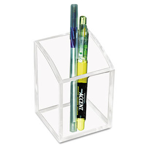Acrylic Pencil Cup, 2 3/4 x 2 3/4 x 4, Clear by KANTEK INC.