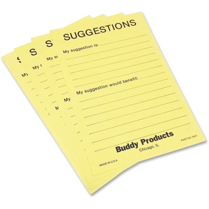 Buddy Products 5621 Suggestion Box Cards, Yellow, 50 4 x 6 Cards/Pack (BDY5621) by Buddy