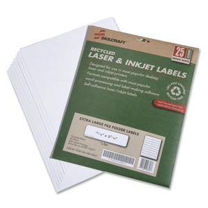 National Industries For the Blind 7530015789297 Laser/Inkjet Labels,XL,18/Sht,15/16"x3-7/16",25 Sht/PK,WE by SKILCRAFT