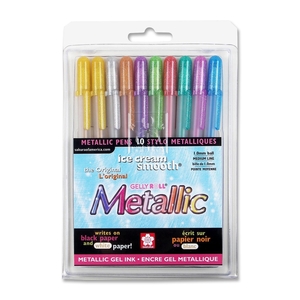 Sakura Color Products of America, Inc 57370 Gel Pen,Water/Fade Proof,1.0mm,Med. Line,10/PK,Metallic Ast. by Sakura of America