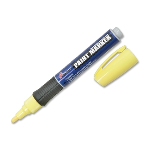 National Industries For the Blind 7520015889097 Paint Markers, Rubber Grip, Bullet Tip, Med. Pt, 6/PK,Yellow by SKILCRAFT