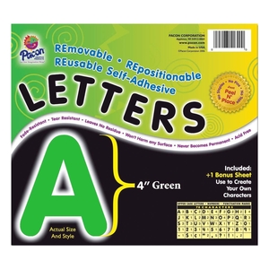 PACON CORPORATION 51624 Self-Adhesive Letters, 4", 78 Characters, Green by Pacon