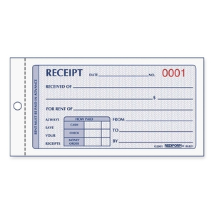 Dominion Blueline, Inc 8L821 Rent Receipt Book, Carbonless, 2 Parts, 2-3/4"x5" by Rediform