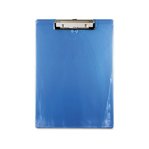Plastic Clipboard, 1/2" Capacity, Holds 8 1/2w x 12h, Ice Blue by SAUNDERS MFG. CO., INC.