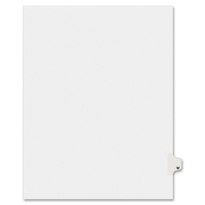 Avery LGWLTS Legal Divider W/Letter "W", Side Tab, 11"x8-1/2", 25/PK by Avery