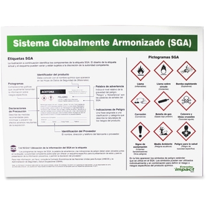 IMPACT PRODUCTS, LLC 799078 GHS Laminated Poster, Spanish, 18"x24", Multi by Impact Products