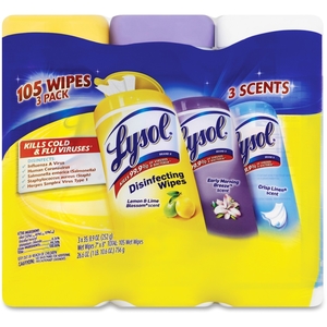 Reckitt Benckiser plc 90558 Lysol Disinfecting Wipes, 3/Pk, White by Lysol