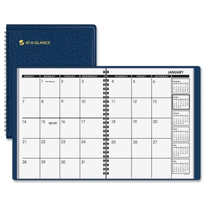 ACCO Brands Corporation 7012020 Monthly Planner, 2PPM, 6-7/8"x8-3/4", Navy by At-A-Glance