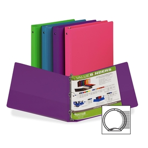 SAMSILL CORPORATION 11399 Round Ring Binder,1" Capacity,11"x8-1/2",Fashion Assorted by Samsill