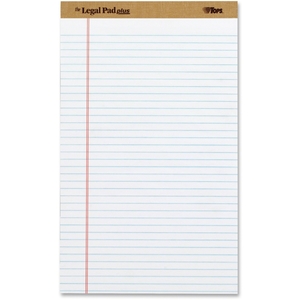 Tops Products 71573 TOPS The Legal Pad Plus Perforated Pads, Legal Rule, 8 1/2x14, White 50 Sheets, 12/Pk by TOPS