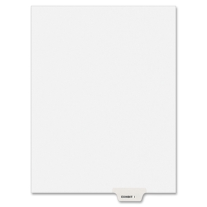 Divider, "Exhibit I", Bottom Tab, 8-1/2"x11", 25/PK, White by Avery