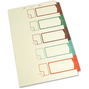 SJ Paper S05275 TOC Dividers, 5-Tab, Lgl, 2-Hole, 75lb., Ivory by SJ Paper