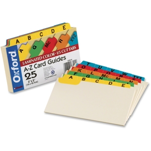 Tops Products 03514 Guide,Card 3X5 A-Z,Ast by Oxford