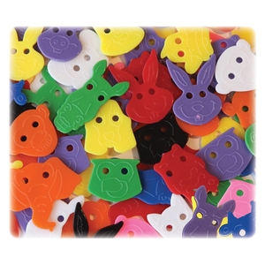 The Chenille Kraft Company 6601 Buttons, Animals Faces, 70 Pcs, Multi by ChenilleKraft