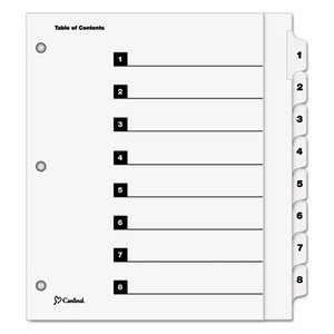 Cardinal Brands, Inc 61813 OneStep Plus Index System, 8-Tab, White by CARDINAL BRANDS INC.