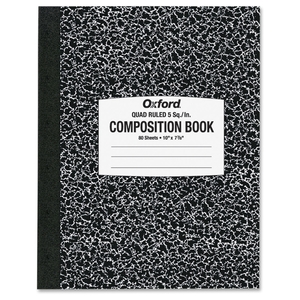 Tops Products 26251 Composition Book, Graph Ruled, 5X5, 80 Sheets, Black/White by Oxford