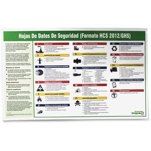 Safety Data Sheet Poster, Spanish, 20"x32", Multi by Impact Products