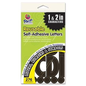 PACON CORPORATION 51658 Self Adhesive Letters, 1"/2", 276 Characters, Black by Pacon