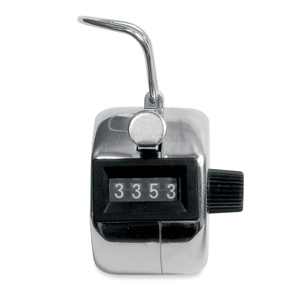Tally Counter, Count to 9999, Silver/Black by Baumgartens