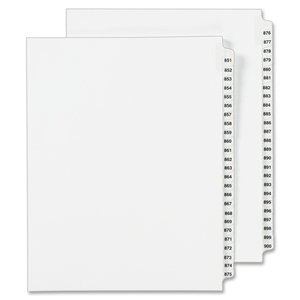 Avery 1357 Index Dividers, Exhibit 851-900, Side Tab, 25/ST, WE by Avery