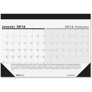 HOUSE OF DOOLITTLE 1346 2-Month Compact Desk Pad, 12Mth Jan/Dec, 13"X18-1/2", Bkwe by House of Doolittle