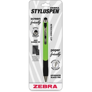 ACCO Brands Corporation 33341 Touchscreen Retract Stylus Pen, 8.0mm, Lime Green by Zebra Pen