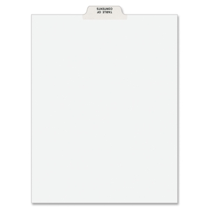 Avery 11939 Divider, "Table of Contents", 8-1/2"x11", 25/PK, White by Avery