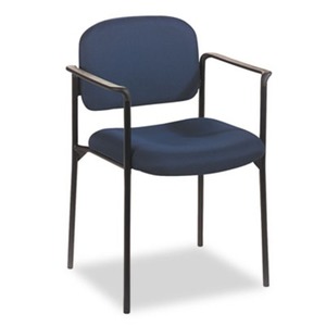 BASYX VL616VA90 VL616 Series Stacking Guest Chair with Arms, Navy Fabric by BASYX