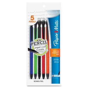 Newell Rubbermaid, Inc 74402 Mechanical Pencil,No-slip Grip,Refillable,.7mm,5/PK,Asst by Paper Mate