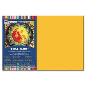 PACON CORPORATION 102998 Construction Paper, 76lb., 12"x18", 50/PK, Gold by Tru-Ray