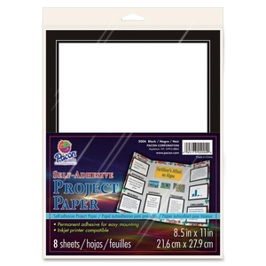 ELMER'S PRODUCTS, INC 2004 Self Adhesive Project Paper, 8-1/2"x11", 8SH/PK, Black by Pacon