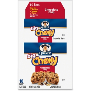 Pilot Corporation 31565 Chocolate Chip Chewy Granola Bar, 1.48Oz., 10/Bx, Multi by Quaker Oats