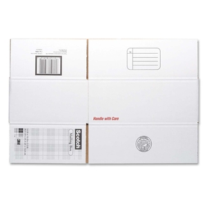 3M 8006 Mailing Box,Size C,Labels Included,14"x10"x5-1/2",White by Scotch