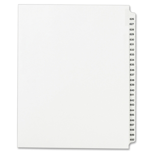 Avery 82304 Index Dividers, 626-650, Side Tab, 8-1/2"x11", 25/Set, WE by Avery