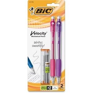 BIC MV7P21-BK Mechanical Pencil,Refillable,Rubbergrip,.7mm,2/PK,Assorted by BIC