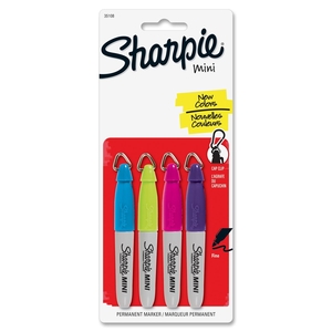 Sanford, L.P. 35108PP Mini Sharpie Marker,Permanent,Fine Point,4/ST,AQ/BY/LM/OE by Sharpie