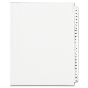 Avery 82307 Index Dividers, 701-725, Side Tab, 8-1/2"x11", 25/Set, WE by Avery