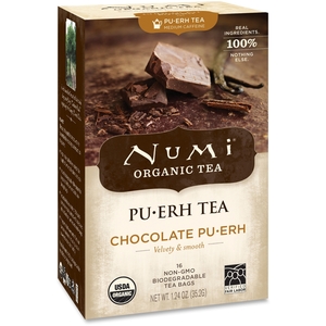 Genuine Joe 10360 Numi Organic Tea,Chocolate Pu-erh,16/BX, Multi by Numi