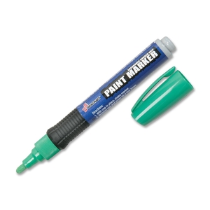 National Industries For the Blind 7520015889101 Paint Markers, Rubber Grip, Bullet Tip, Med. Pt, 6/PK,Green by SKILCRAFT