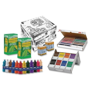 DIXON TICONDEROGA COMPANY 43106 Art Teacher Supply Kit, Markers/Pencils/Paint/Glue, White by Prang