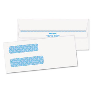 QUALITY PARK PRODUCTS 24539 Double Window Tinted Redi-Seal Check Envelope, #8 5/8,White, 500/Box by QUALITY PARK PRODUCTS