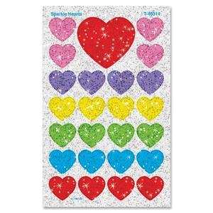 TREND ENTERPRISES, INC. T-46314 Sparkle Heart Stickers, Non-Toxic, 100/CT, Ast by Trend